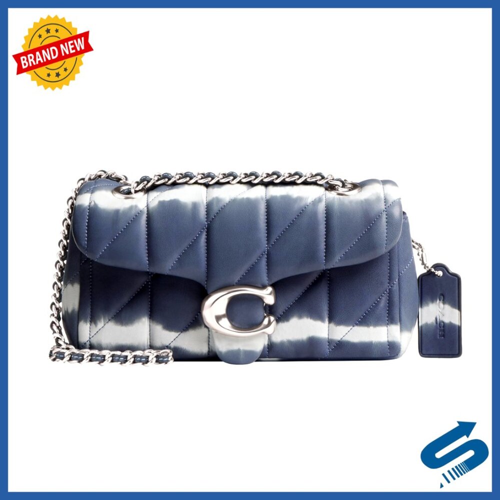 Quilted Leather Shoulder Bag with Chain Strap, 20 Size
